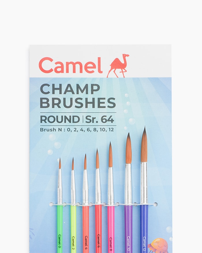 Camel Champ Brushes Assorted pack of 7 brushes, Round - Series 64