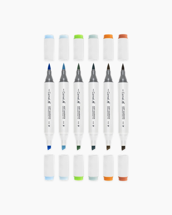 Camel Art Markers - Landscape Essentials Assorted pack 6 shades - Landscape Essentials