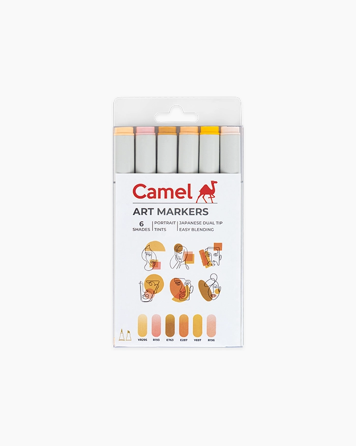 Camel Art Markers - Portrait Tints Assorted pack 6 shades - Portrait Tints
