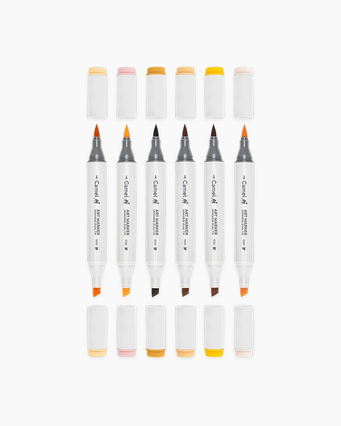 Camel Art Markers - Portrait Tints Assorted pack 6 shades - Portrait Tints
