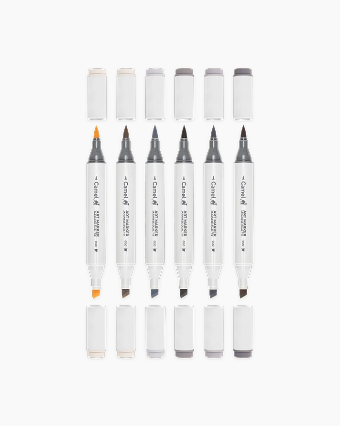Camel Art Markers - Warm Greys Assorted pack 6 shades - Warm Greys