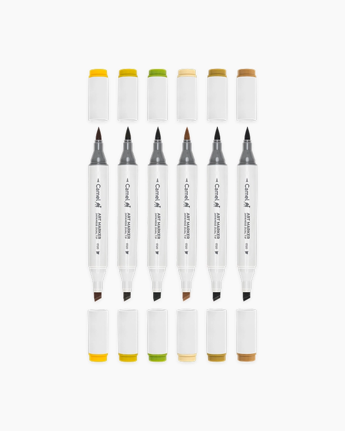 Camel Art Markers - Earth Tone Assorted pack 6 shades - Earth Tone