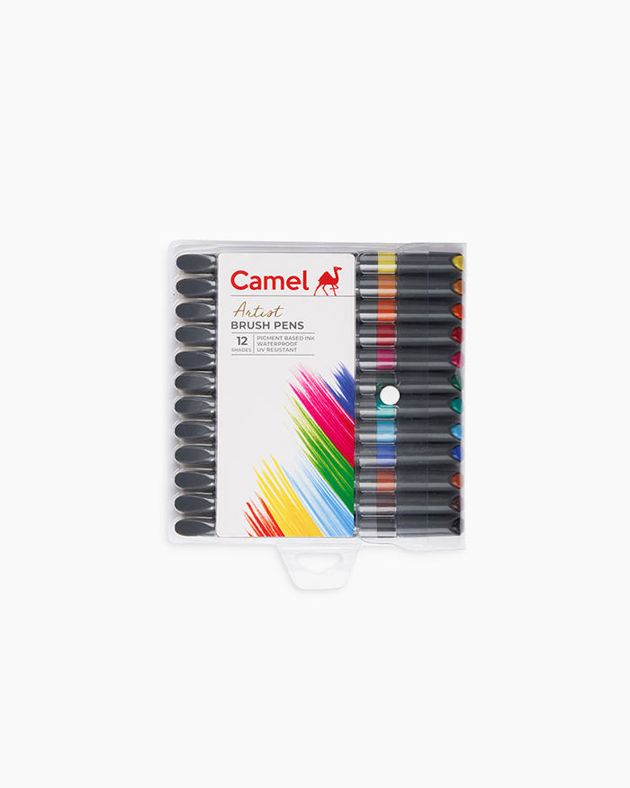 Camel Artist Brush Pens Assorted pack of 12 shades