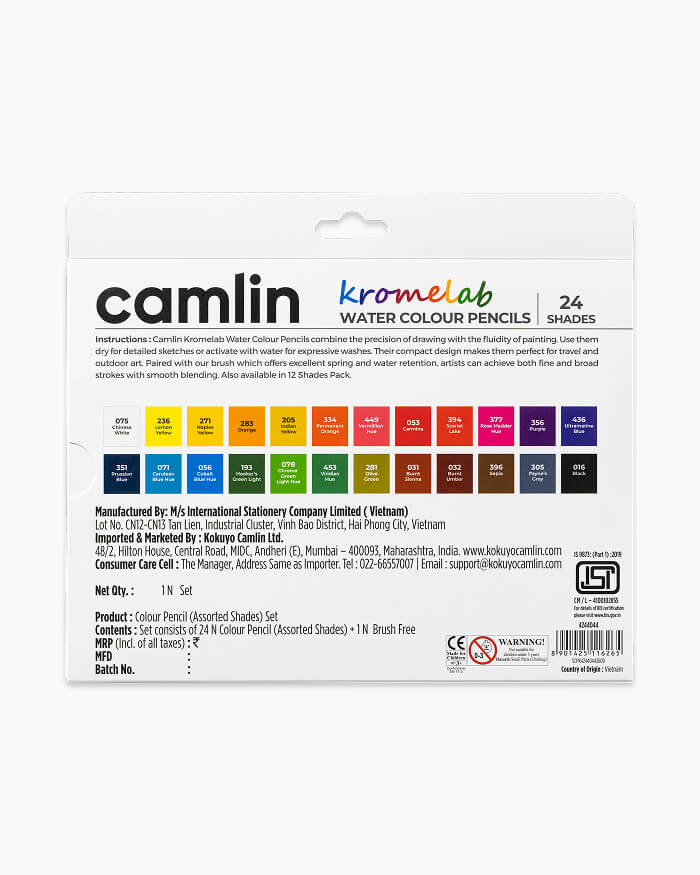 Camlin Kromelab Water Colour Pencils Assorted pack of 24 shades