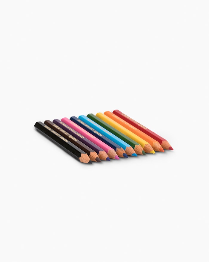 Camlin Colour Pencils Assorted pack of 10 shades, Half size