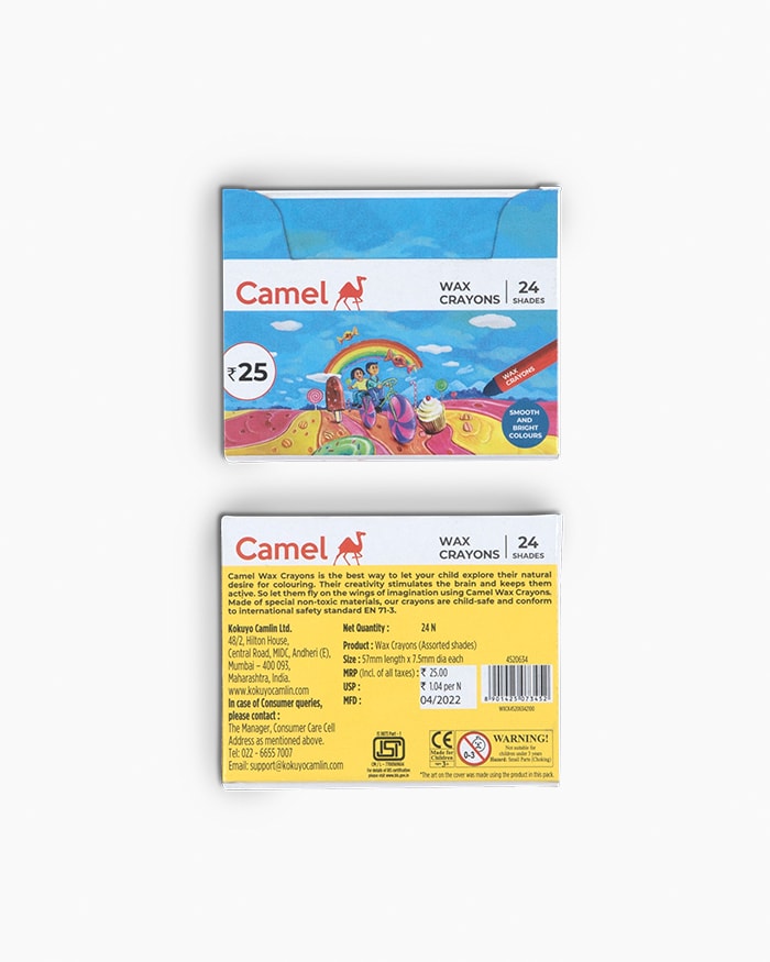 Camel Wax Crayons Assorted pack of 24 shades