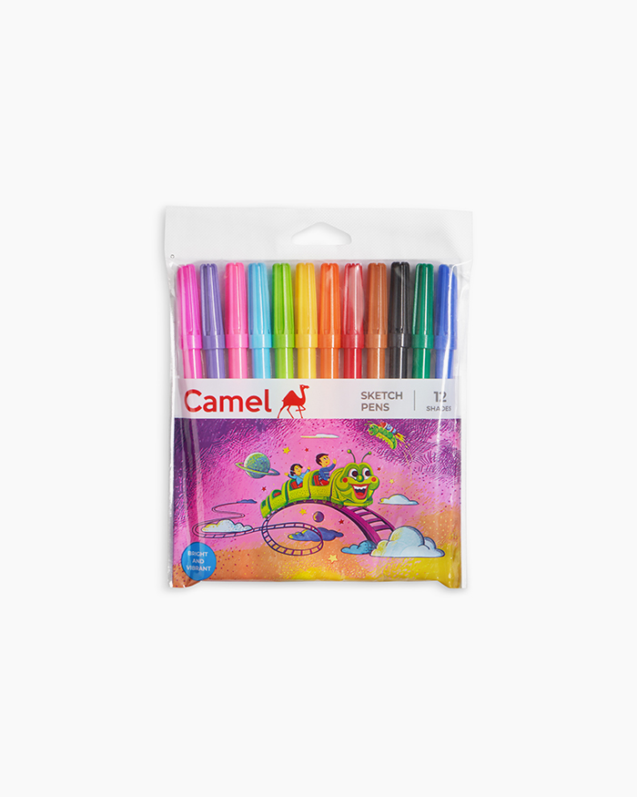 Sketch Pens Assorted pack of 12 shades, Full size