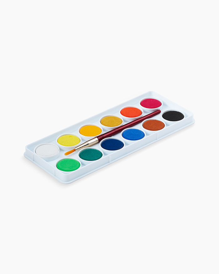 Camel Water Colours Assorted box of cakes, 12 shades with lens type lid