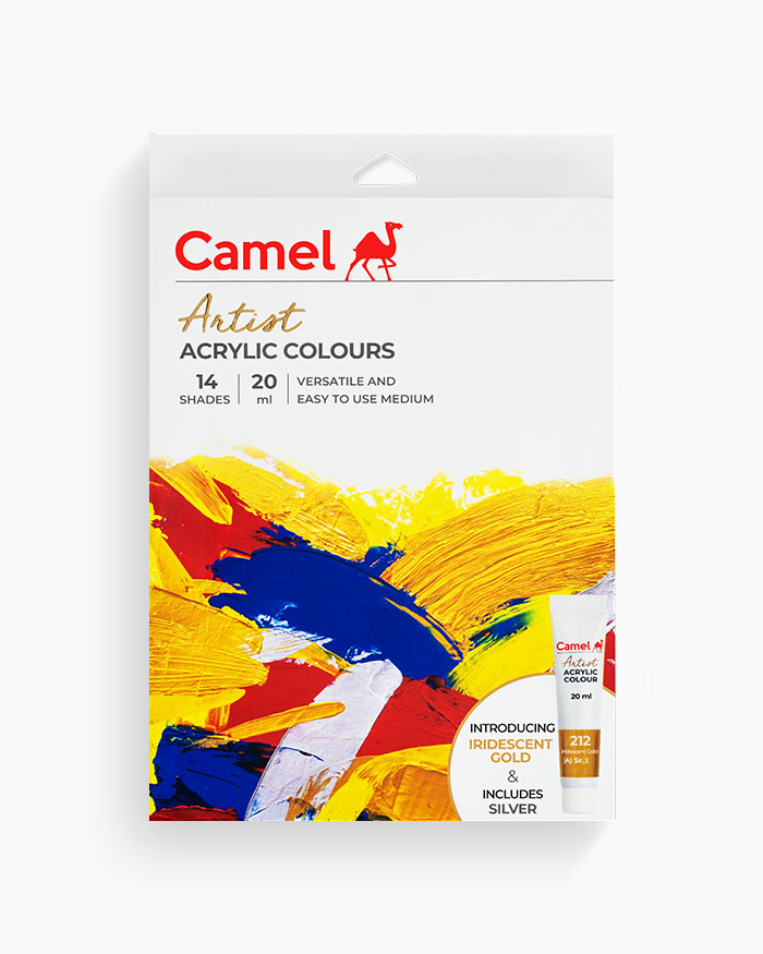 Camel Artist Acrylic ColoursAssorted pack of 14 shades in 20 ml