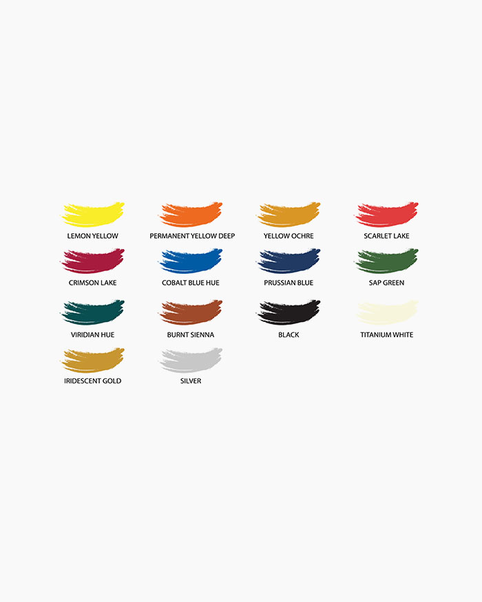 Camel Artist Acrylic ColoursAssorted pack of 14 shades in 20 ml