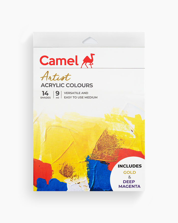 Camel Artist Acrylic ColoursAssorted pack of 14 shades in 9 ml