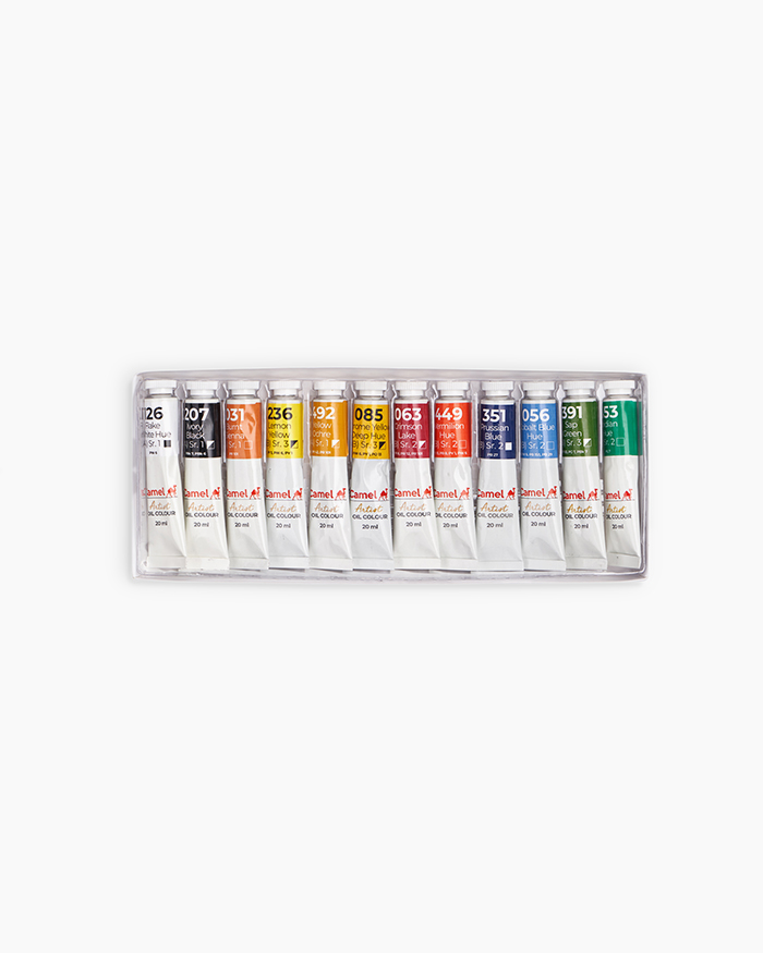Camel Artist Oil ColoursAssorted pack of 12 shades in 20 ml