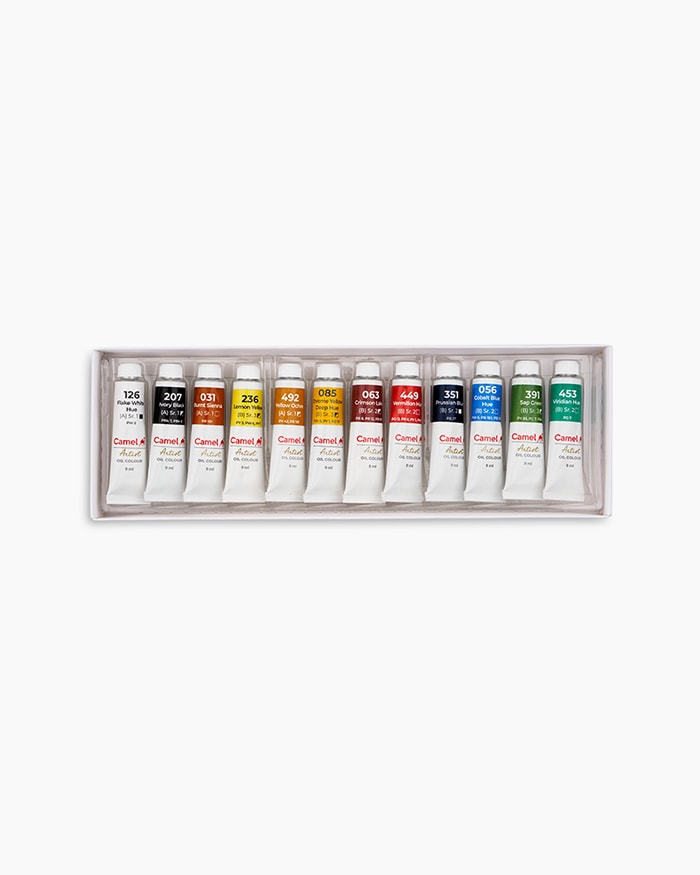 Camel Artist Oil ColoursAssorted pack of 12 shades in 9 ml