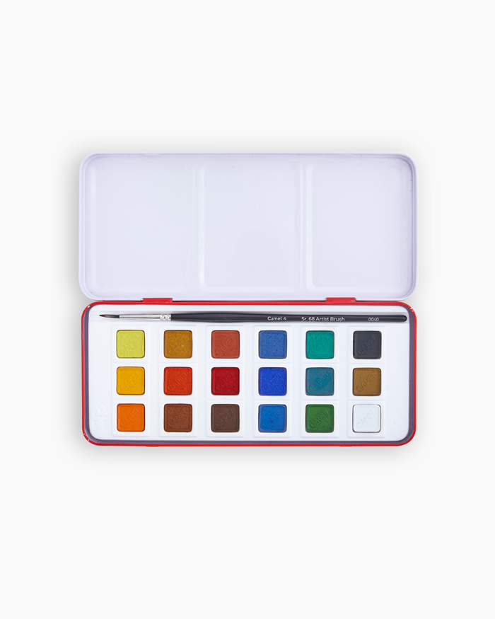 Camel Artist Water ColoursAssorted box of cakes, 18 shades with Brush