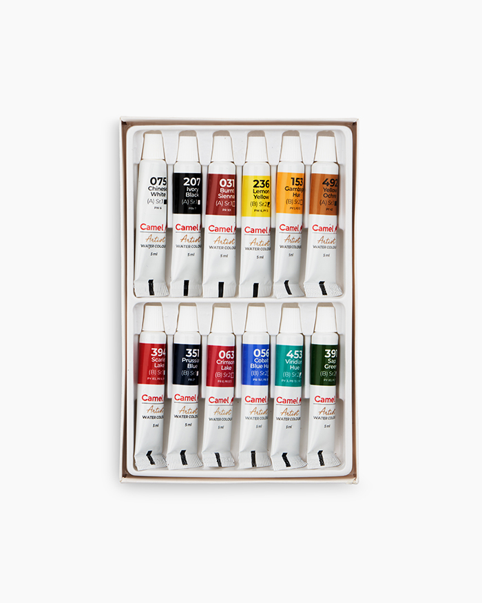 Camel Artist Water ColoursAssorted pack of tubes, 12 shades in 5 ml