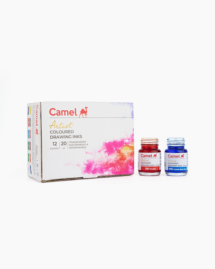 Camel Coloured Drawing InksAssorted pack of 12 shades in 20 ml
