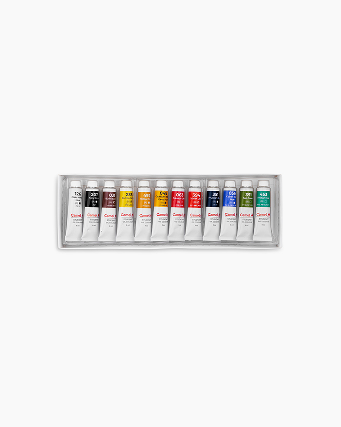 Camel Student Oil ColoursAssorted pack of 12 shades in 9 ml