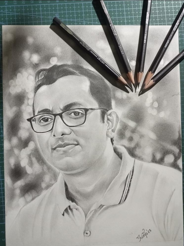 Realistic pencil art created by Tridip Sarma
