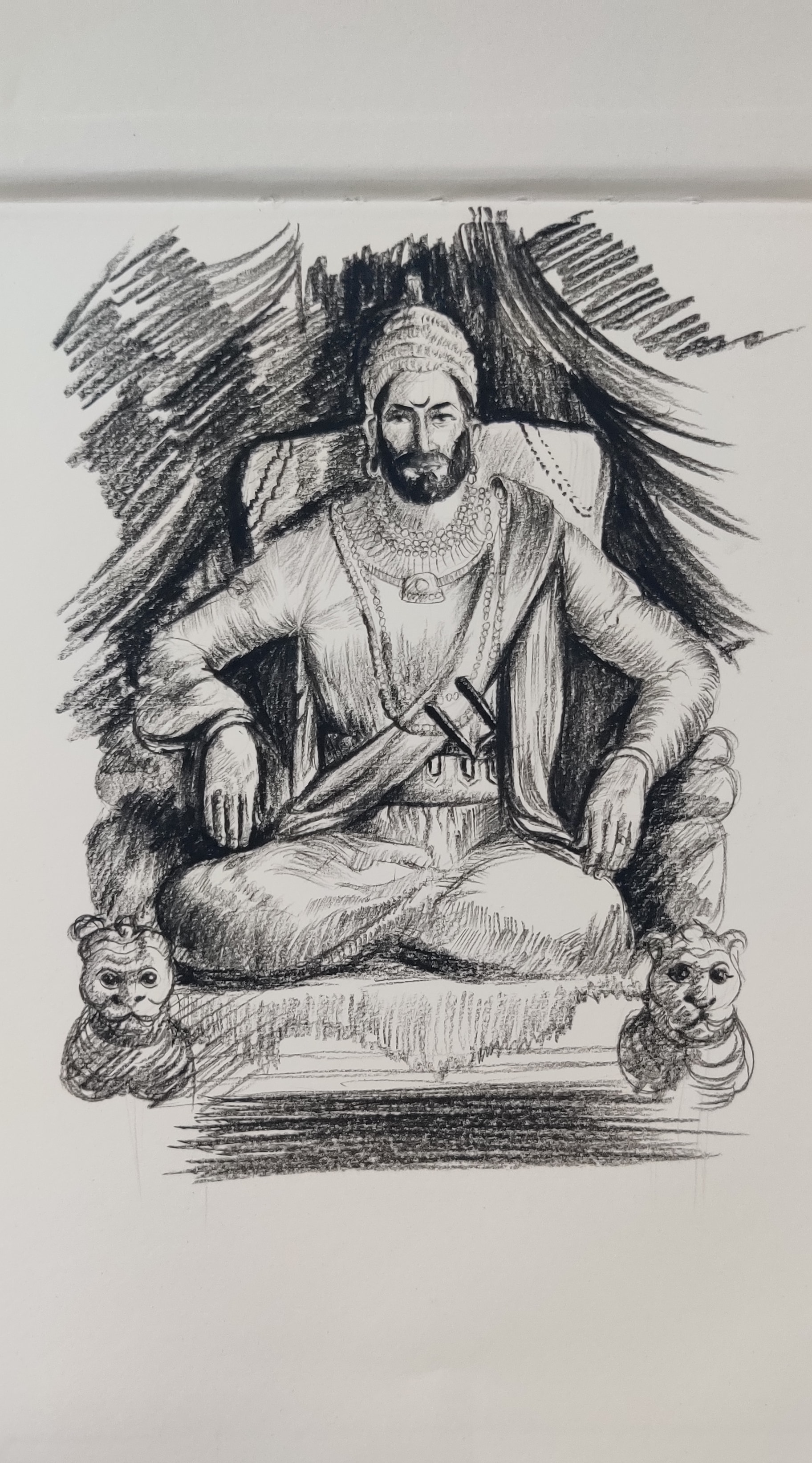 Secular king Shivaji Maharaj Drawing by Vishwas Nagmode - Fine Art America-saigonsouth.com.vn
