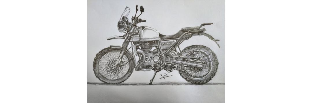 Royal Enfield Himalayan bike sketch created by Sanoj K