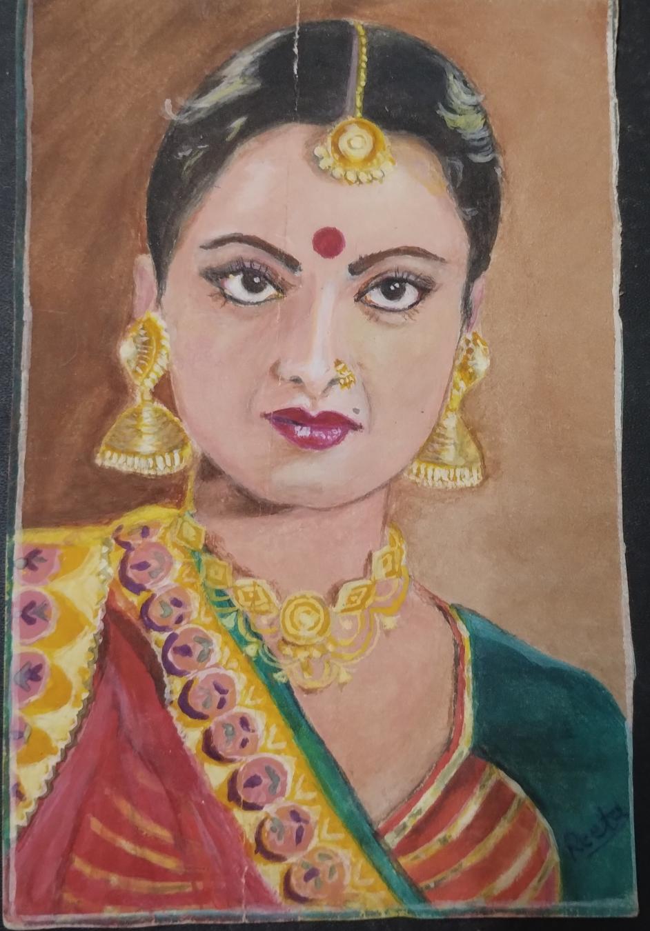 Reeta Shrivastava Rekha Ji - My First Portrait (1986) - Birthday Tribute