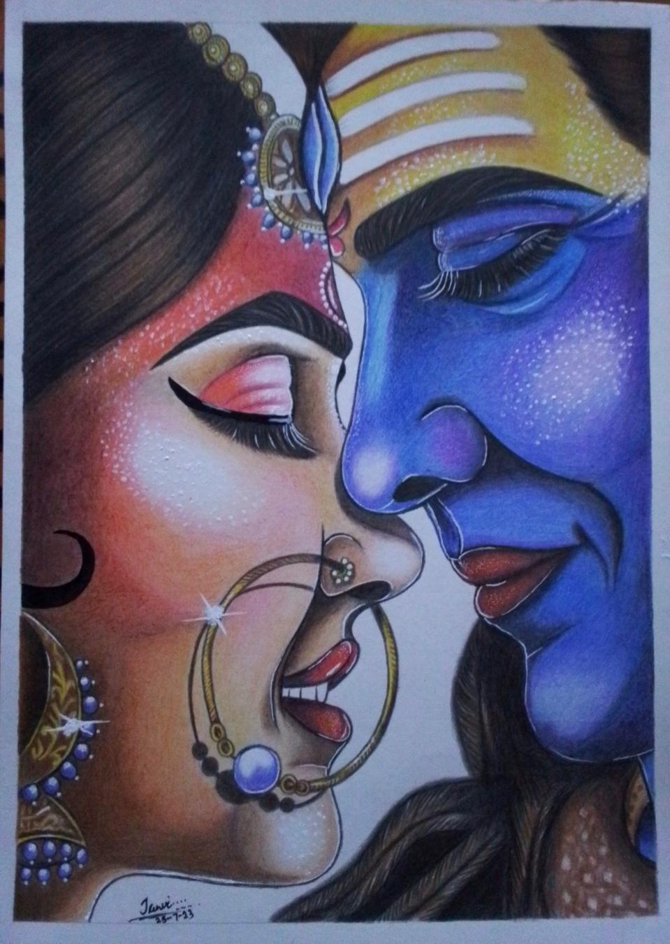 Shiv Parvati created by Artist Janvi
