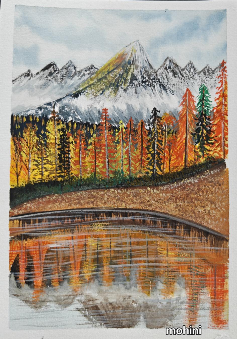 Mohini Sinha Watercolor Gouache landscape painting