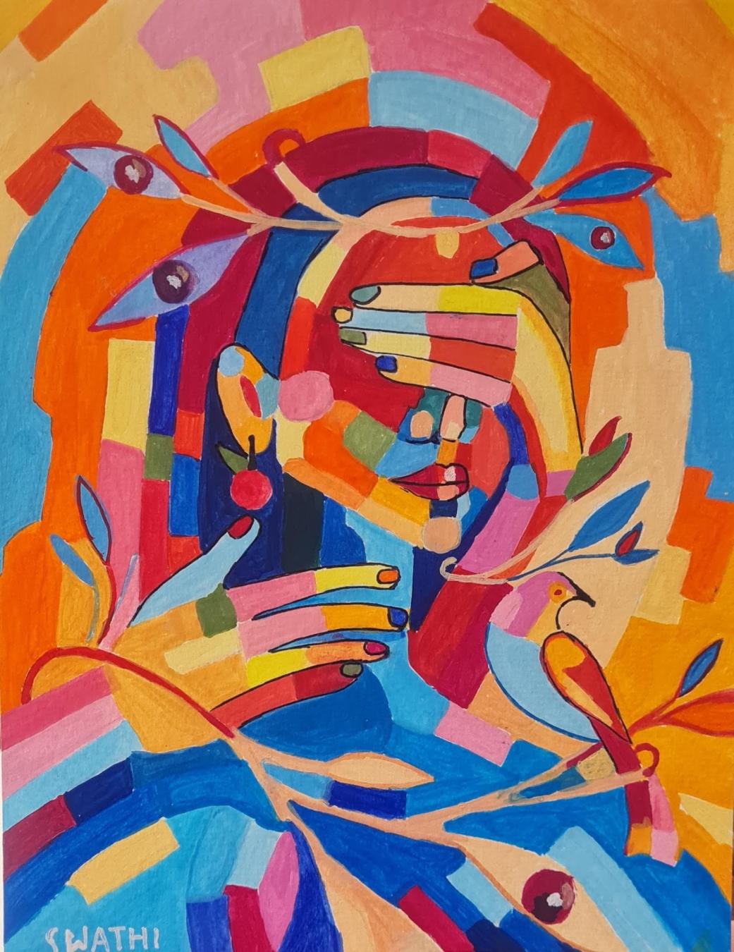 Aesthetic abstract paintings created by Swathi Jain