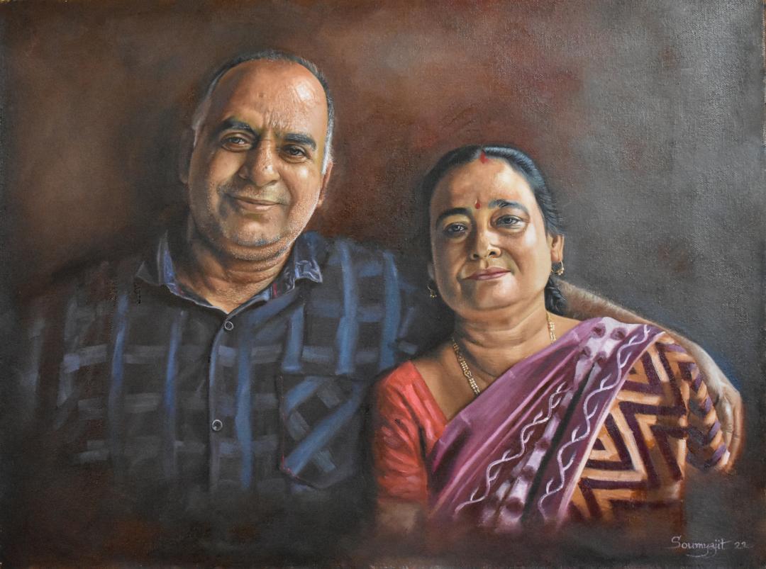 The elderly couple