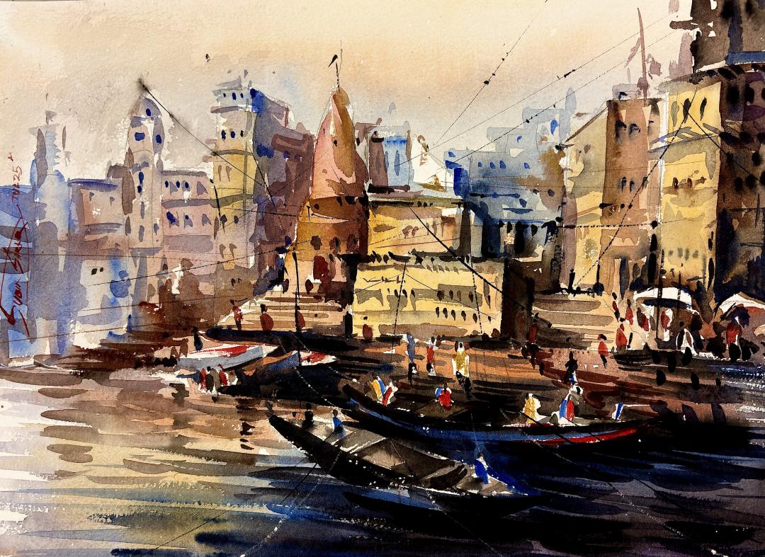 "Morning at Varanasi Ghat"