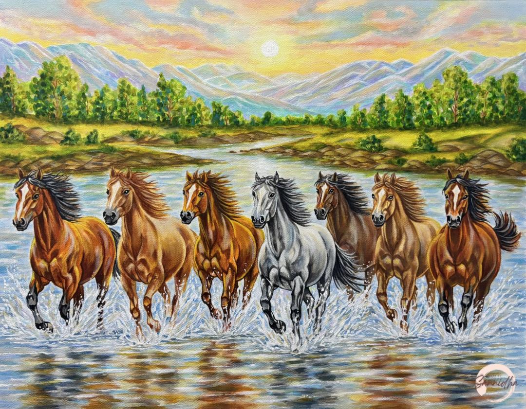 Sannidha  Seven horses in stride