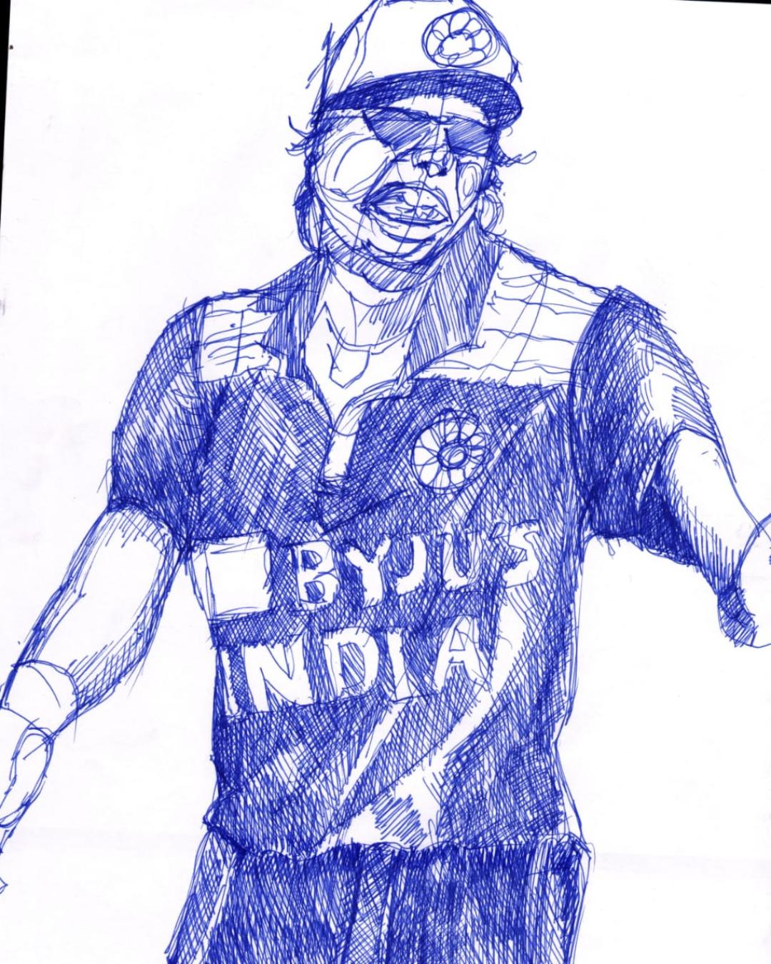 portrait of a women cricket leader. created by Debkumar Mahanta