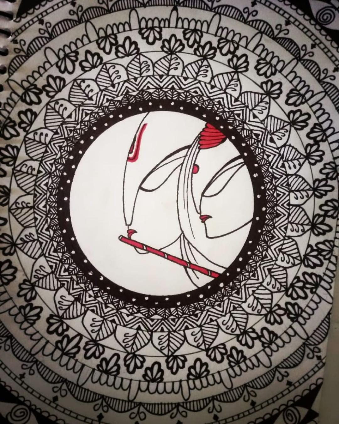 radha krishna mandala art by chitrakshi gaur created by Chitrakshi gaur