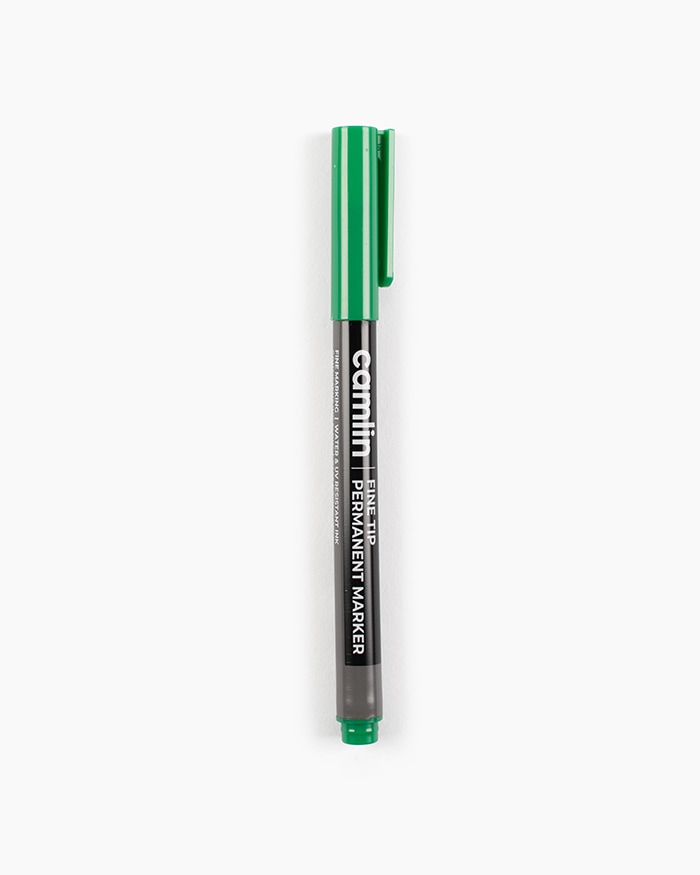 Buy Camlin Fine Tip Permanent Markers Carton of 10 markers in Green shade