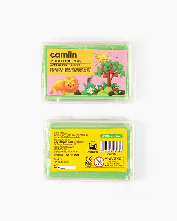 Camlin Modelling Clay Individual shade of Neon Green in 150 g