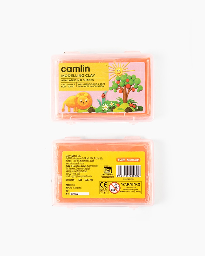 Camlin Modelling Clay Individual shade of Neon Orange in 150 g