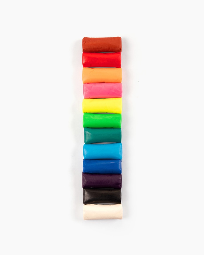 Camlin Play Dough Assorted pack of 12 shades in 13 g with Roller Pin, Cutter and Moulds