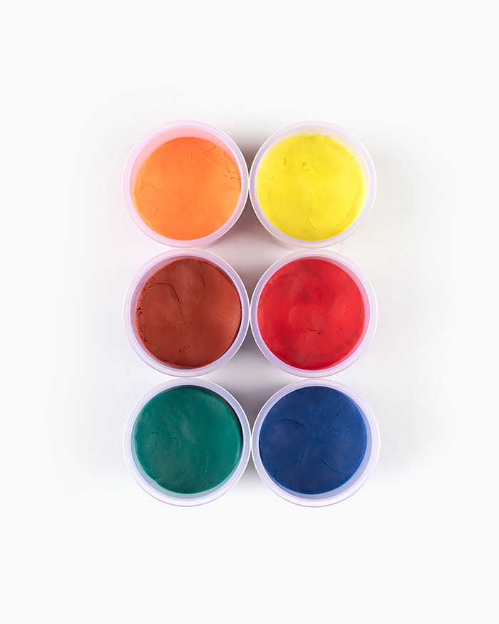 Camlin Play Dough Assorted pack of 6 shades in 50 g with Roller Pin and Cutter