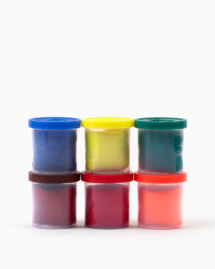 Camlin Play Dough Assorted pack of 6 shades in 50 g with Roller Pin and Cutter