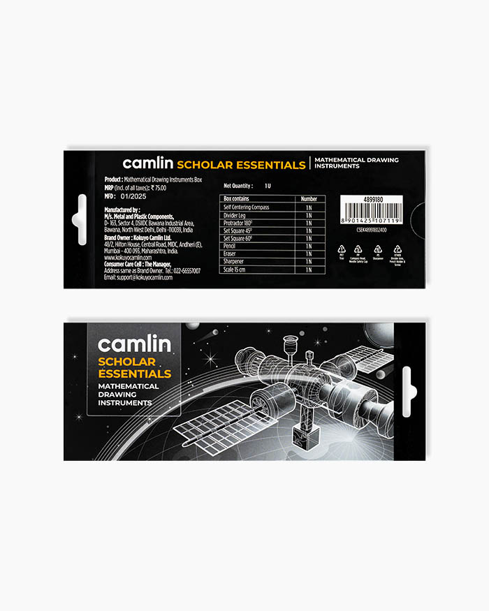 Camlin Scholar Essentials Math Drawing Instruments 
