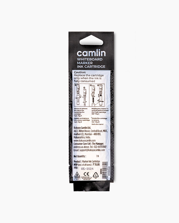 Camlin Whiteboard Marker Refill Cartridge Individual cartridge in Black