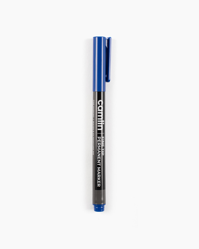 Camlin Fine Tip Permanent Markers Carton of 10 markers in Blue shade