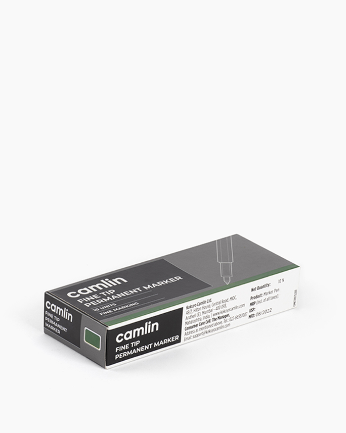 Camlin Fine Tip Permanent Markers Carton of 10 markers in Green shade
