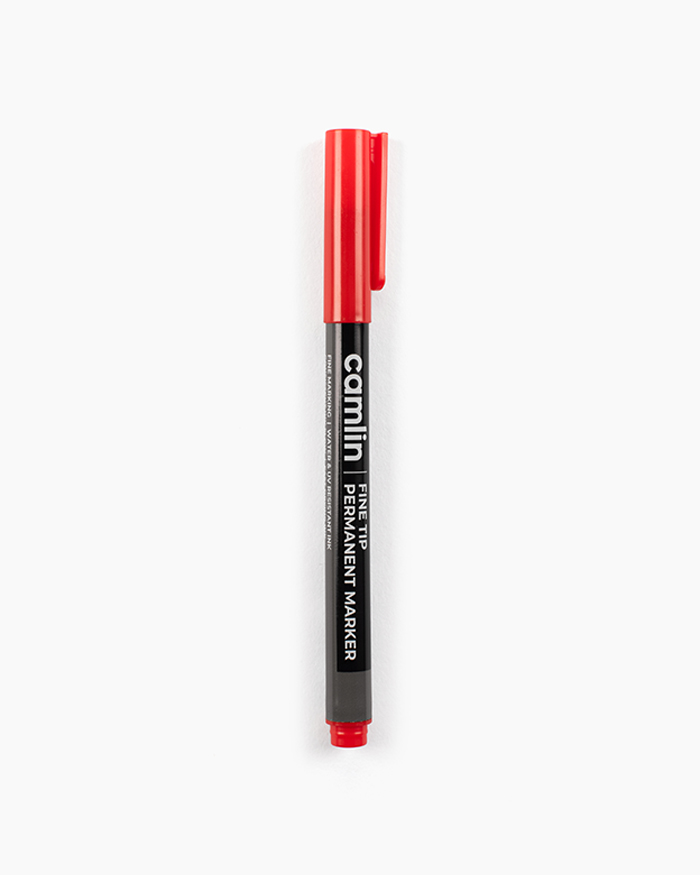 Camlin Fine Tip Permanent Markers Carton of 10 markers in Red shade