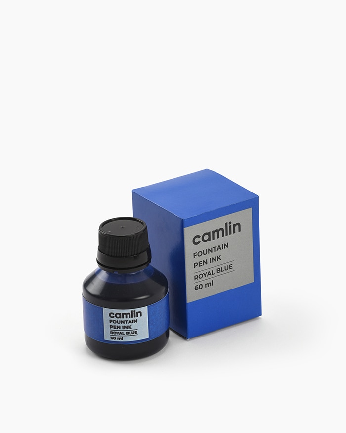 Buy Camlin Fountain Pen Ink Individual bottle of Royal Blue in 60 ml