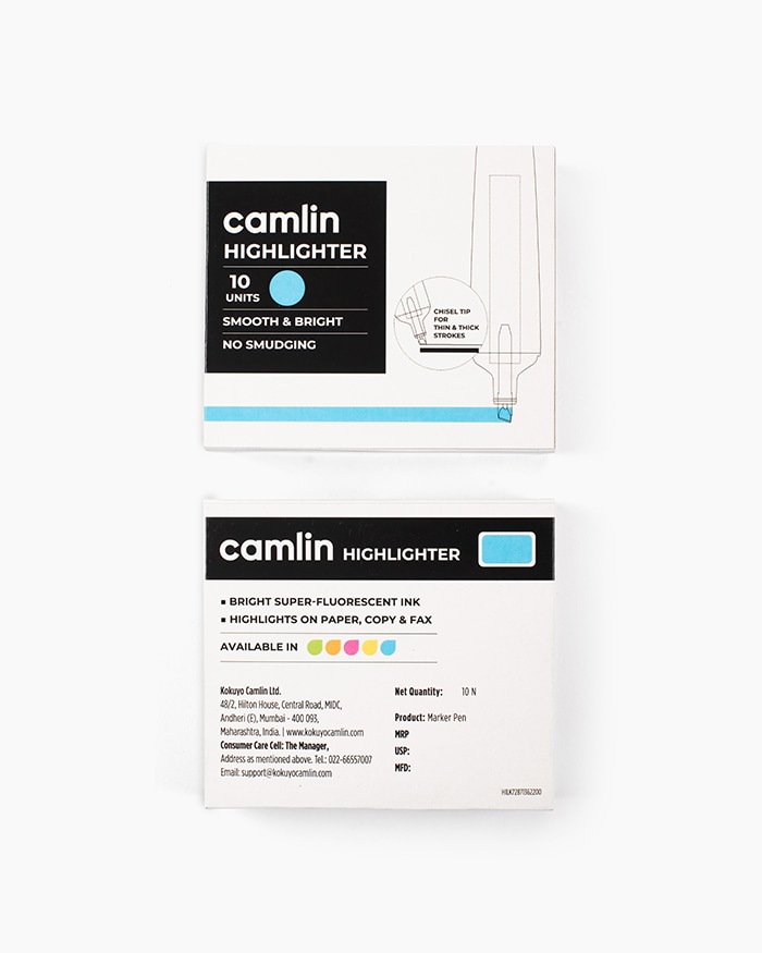 Camlin Highlighters Carton of 10 highlighters in Blue shade