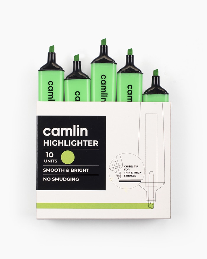Camlin Highlighters Carton of 10 highlighters in Green shade