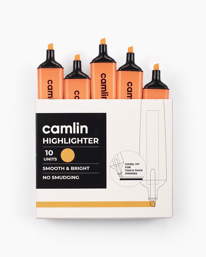 Camlin Highlighters Carton of 10 highlighters in Orange shade