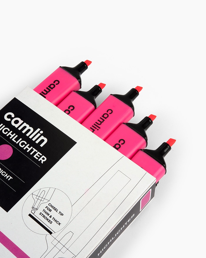 Camlin Highlighters Carton of 10 highlighters in Pink shade