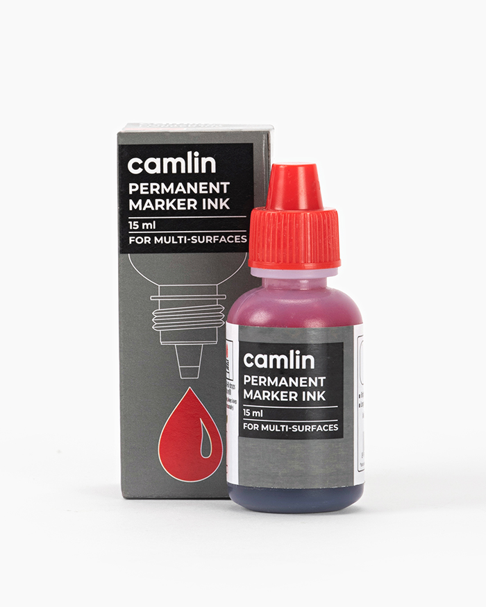 Camlin Permanent Marker Ink Individual bottle of 15 ml in Red shade